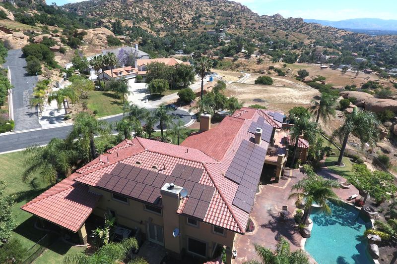 Solar panels on a residential roof