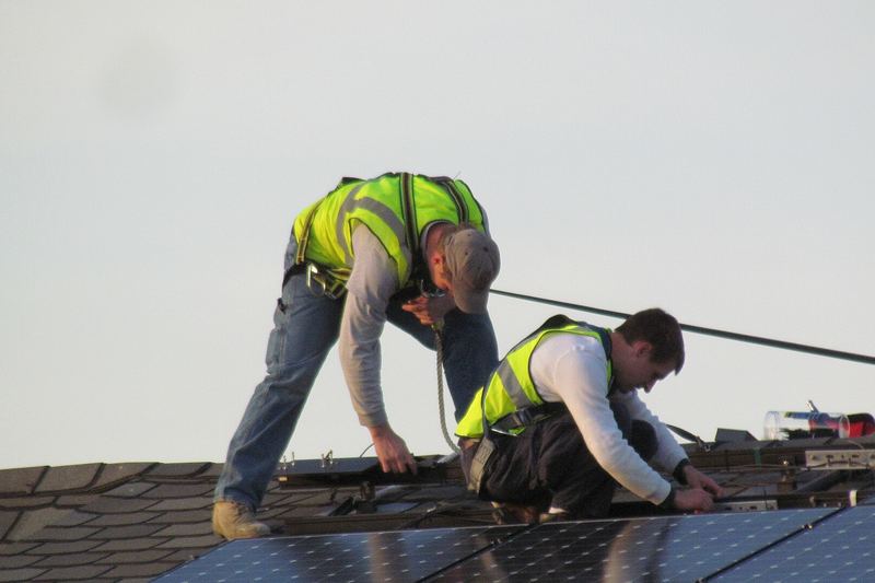 Solar panels on a residential roof